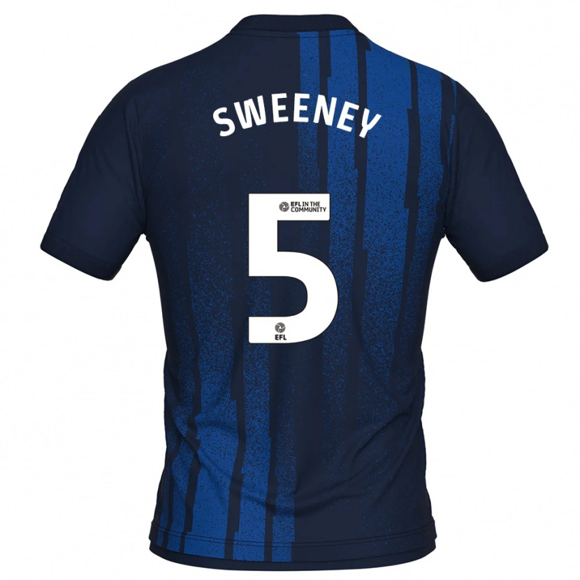 Danxen Mænd Ryan Sweeney #5 Marineblå Hvid Udebane Spillertrøjer 2025/26 Trøje T-Shirt