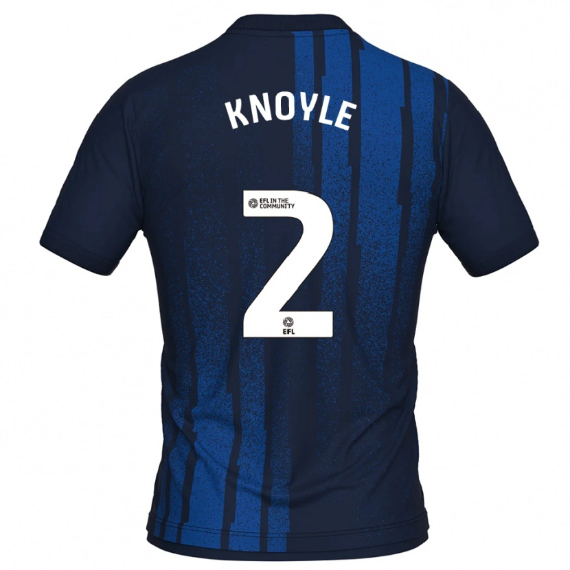 Danxen Mænd Kyle Knoyle #2 Marineblå Hvid Udebane Spillertrøjer 2025/26 Trøje T-Shirt