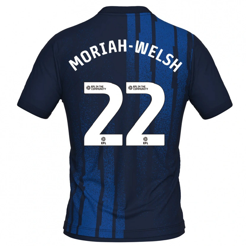 Danxen Mænd Nathan Moriah-Welsh #22 Marineblå Hvid Udebane Spillertrøjer 2025/26 Trøje T-Shirt