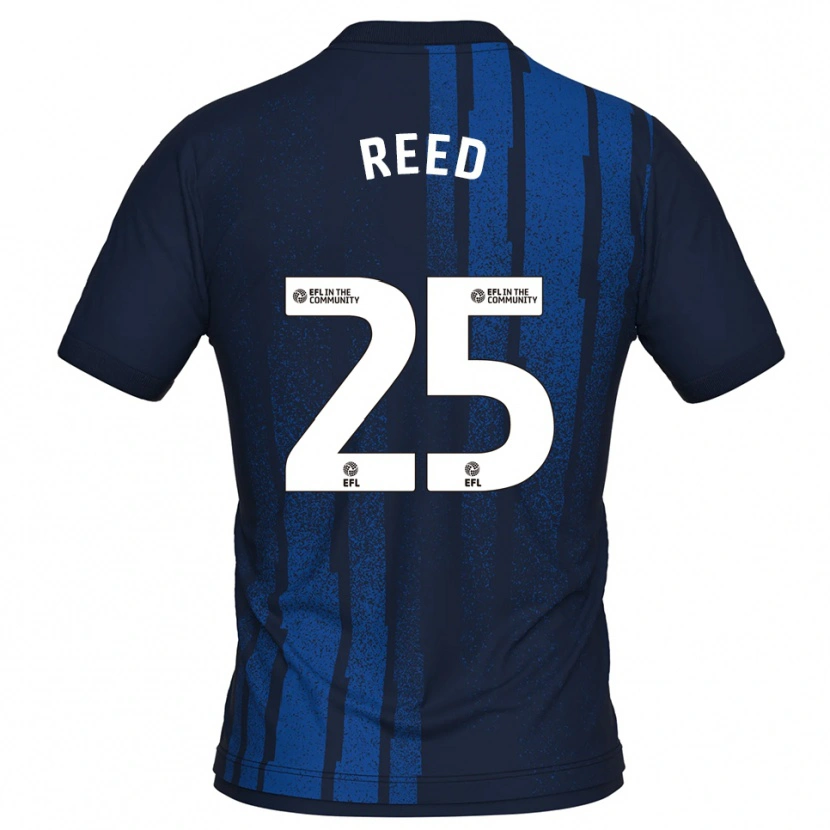 Danxen Mænd Louis Reed #25 Marineblå Hvid Udebane Spillertrøjer 2025/26 Trøje T-Shirt