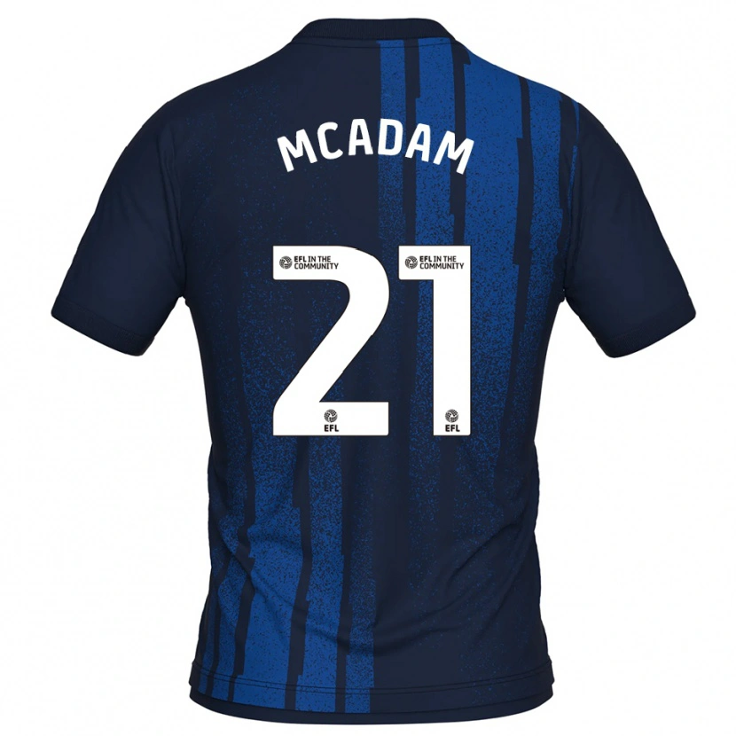 Danxen Mænd Kyle Mcadam #21 Marineblå Hvid Udebane Spillertrøjer 2025/26 Trøje T-Shirt