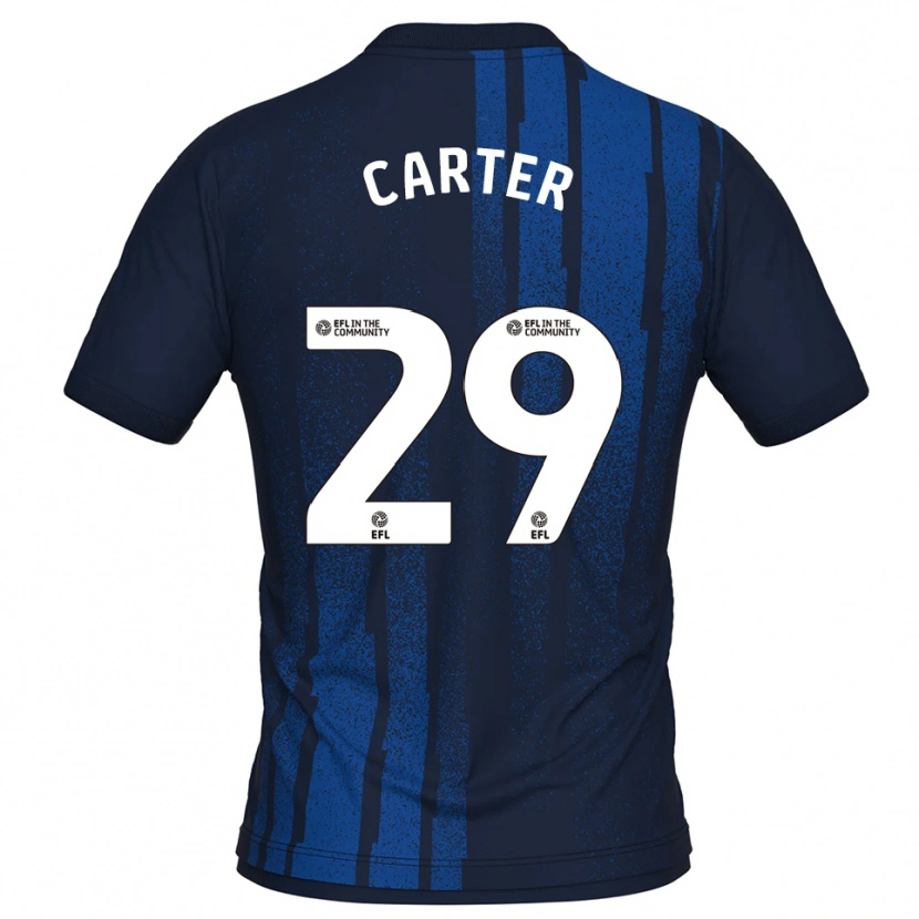 Danxen Mænd Charlie Carter #29 Marineblå Hvid Udebane Spillertrøjer 2025/26 Trøje T-Shirt