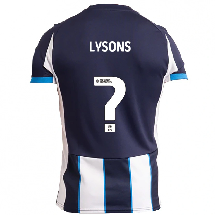 Danxen Mænd Emma Lysons #0 Hvid Marineblå Udebane Spillertrøjer 2025/26 Trøje T-Shirt