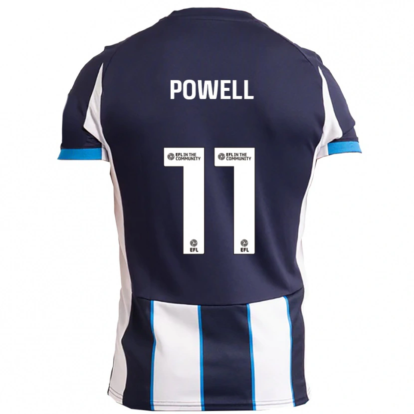 Danxen Mænd Nick Powell #11 Hvid Marineblå Udebane Spillertrøjer 2025/26 Trøje T-Shirt