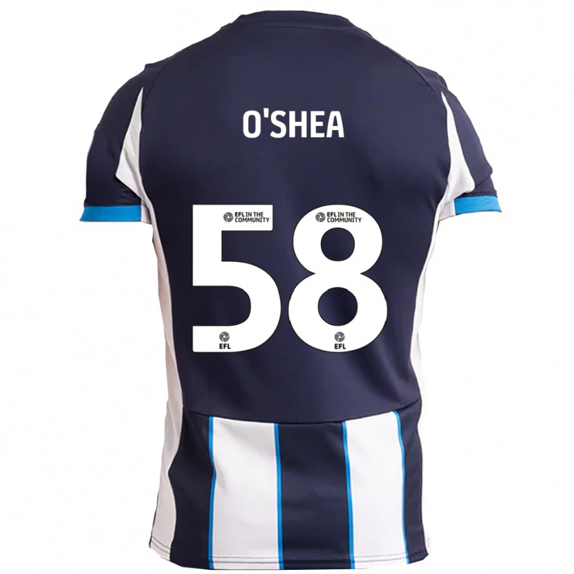 Danxen Mænd Cian O'shea #58 Hvid Marineblå Udebane Spillertrøjer 2025/26 Trøje T-Shirt