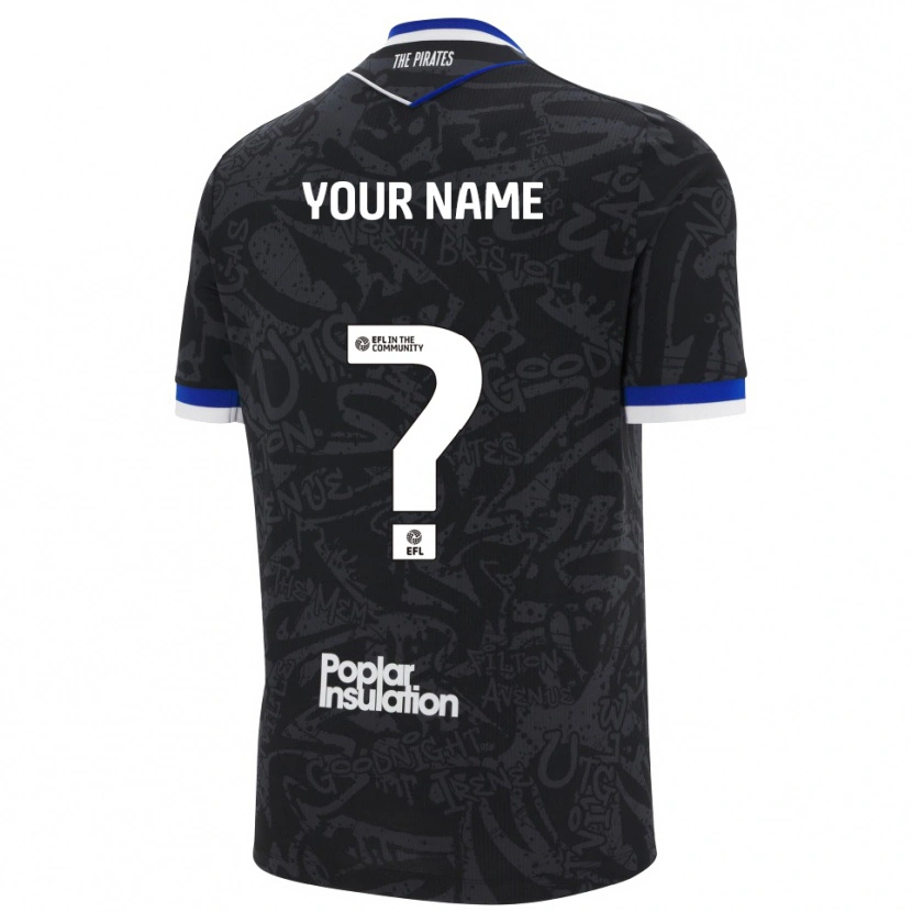 Danxen Mænd Dit Navn #0 Sort Hvid Udebane Spillertrøjer 2025/26 Trøje T-Shirt