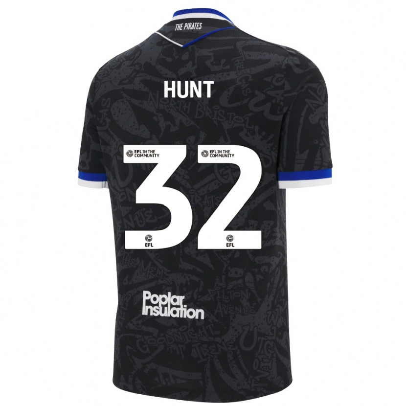 Danxen Mænd Jack Hunt #32 Sort Hvid Udebane Spillertrøjer 2025/26 Trøje T-Shirt