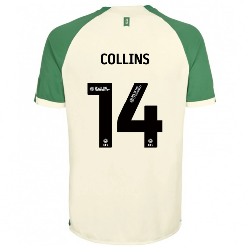 Danxen Mænd Natasha Collins #14 Off-White Grøn Udebane Spillertrøjer 2025/26 Trøje T-Shirt
