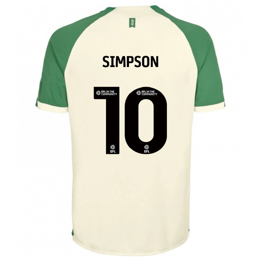 Danxen Mænd Harley-Jean Simpson #10 Off-White Grøn Udebane Spillertrøjer 2025/26 Trøje T-Shirt