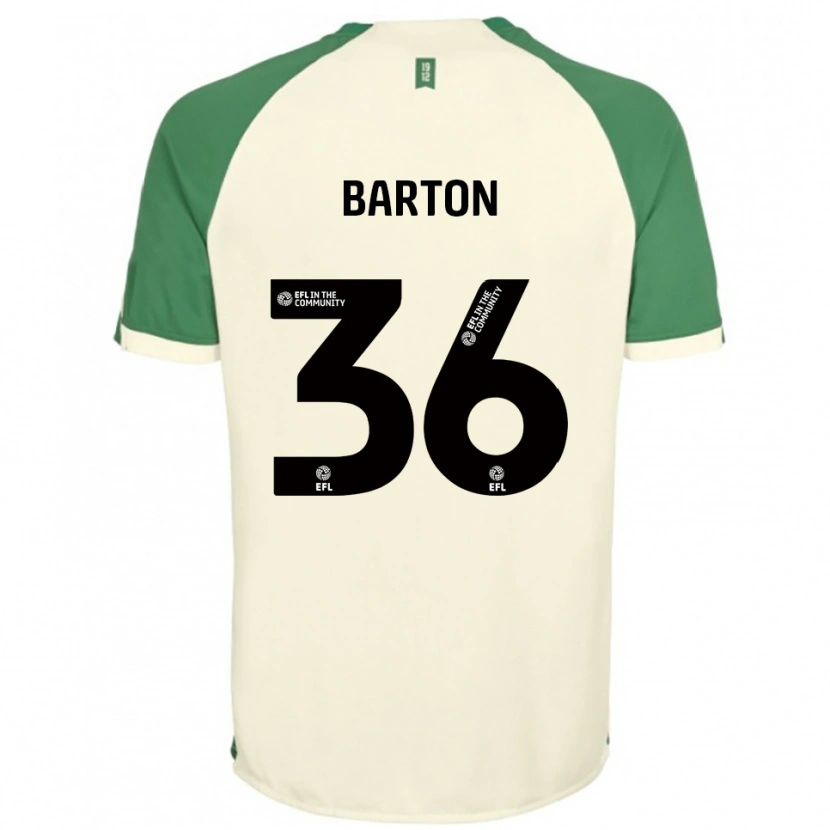 Danxen Mænd Dan Barton #36 Off-White Grøn Udebane Spillertrøjer 2025/26 Trøje T-Shirt