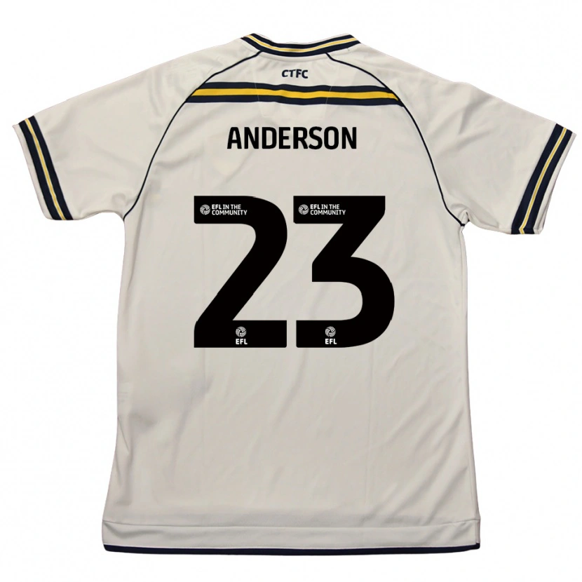 Danxen Mænd Taine Anderson #23 Hvid Marineblå Udebane Spillertrøjer 2025/26 Trøje T-Shirt