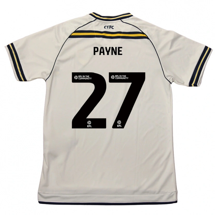 Danxen Mænd Lewis Payne #27 Hvid Marineblå Udebane Spillertrøjer 2025/26 Trøje T-Shirt