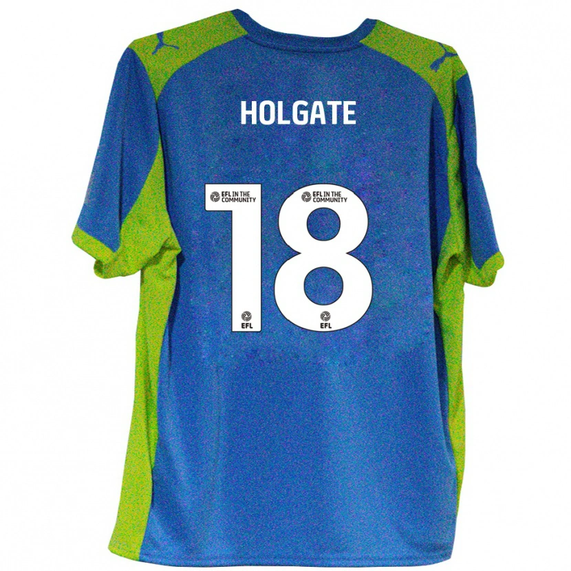 Danxen Mænd Harrison Holgate #18 Lyseblå Gul Udebane Spillertrøjer 2025/26 Trøje T-Shirt