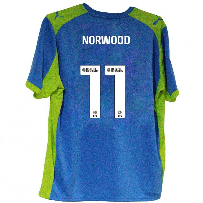 Danxen Mænd James Norwood #11 Lyseblå Gul Udebane Spillertrøjer 2025/26 Trøje T-Shirt