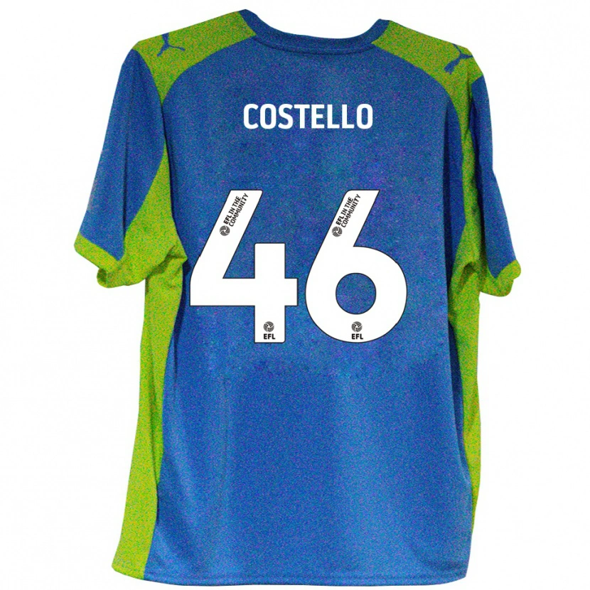 Danxen Mænd Calum Costello #46 Lyseblå Gul Udebane Spillertrøjer 2025/26 Trøje T-Shirt