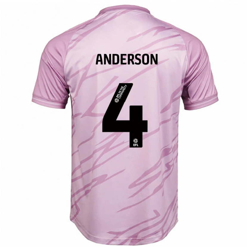 Danxen Mænd Tom Anderson #4 Pink Sort Udebane Spillertrøjer 2025/26 Trøje T-Shirt