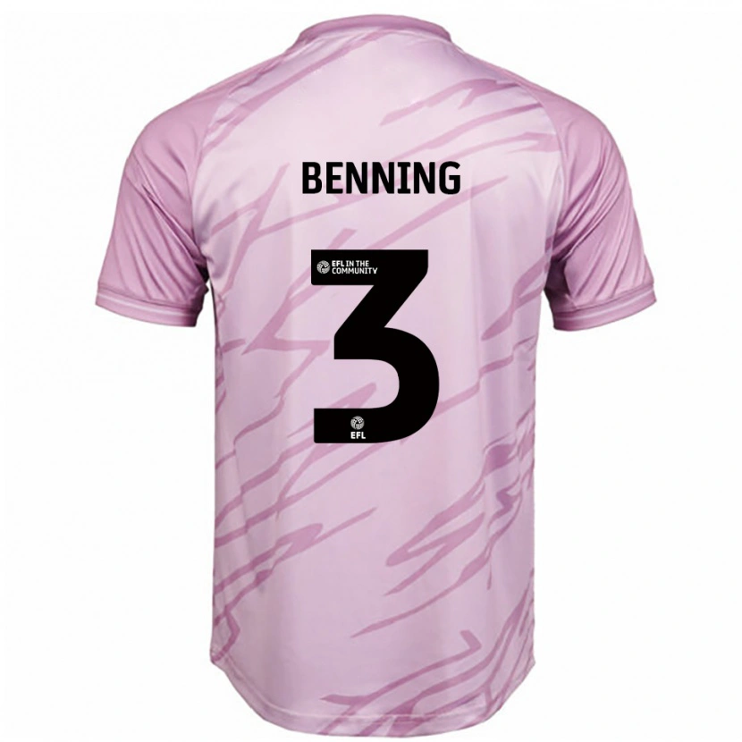 Danxen Mænd Mal Benning #3 Pink Sort Udebane Spillertrøjer 2025/26 Trøje T-Shirt