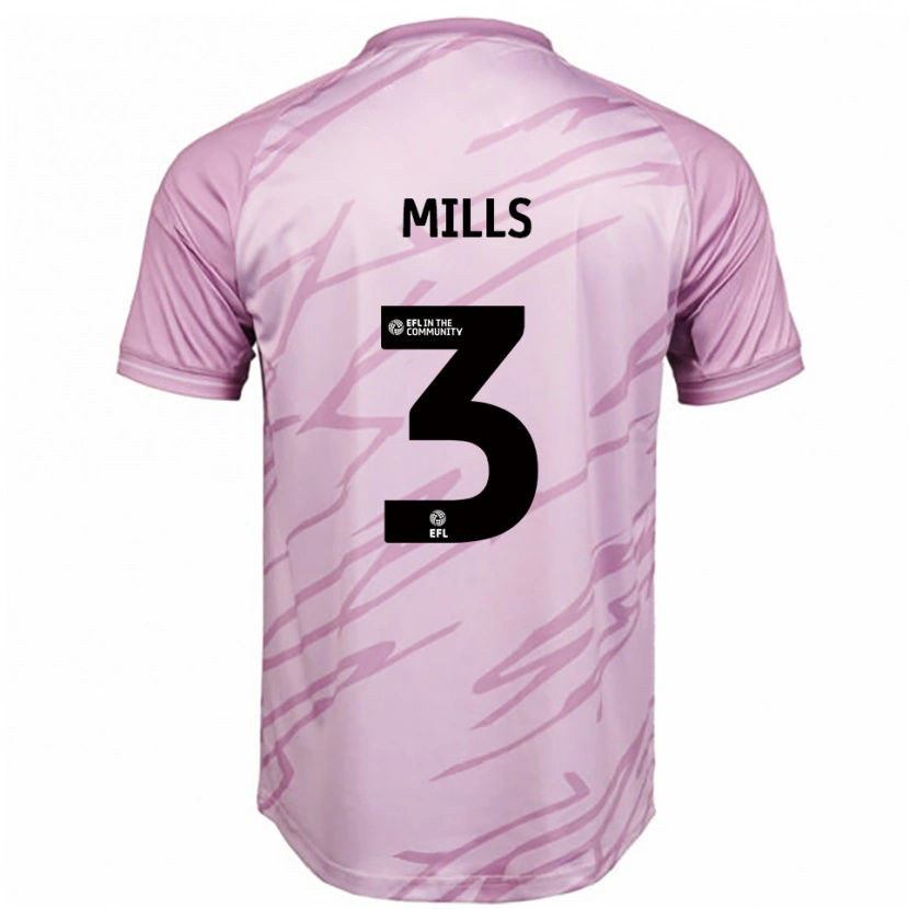 Danxen Mænd Kiera Mills #3 Pink Sort Udebane Spillertrøjer 2025/26 Trøje T-Shirt