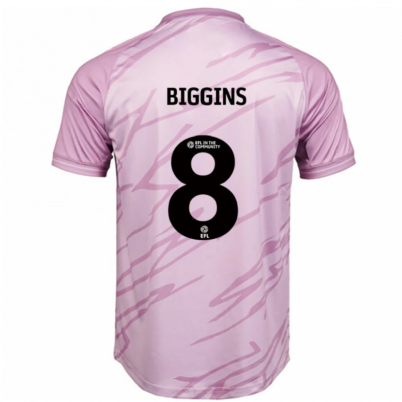 Danxen Mænd Harrison Biggins #8 Pink Sort Udebane Spillertrøjer 2025/26 Trøje T-Shirt