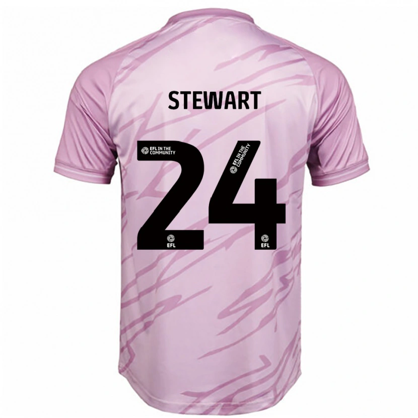 Danxen Mænd Callum Stewart #24 Pink Sort Udebane Spillertrøjer 2025/26 Trøje T-Shirt