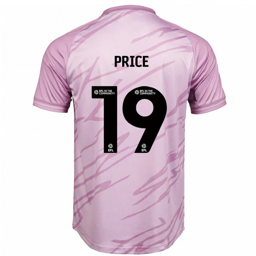Danxen Mænd Jack Price #19 Pink Sort Udebane Spillertrøjer 2025/26 Trøje T-Shirt