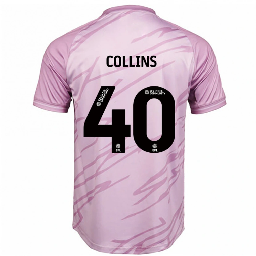 Danxen Mænd Jude Collins #40 Pink Sort Udebane Spillertrøjer 2025/26 Trøje T-Shirt