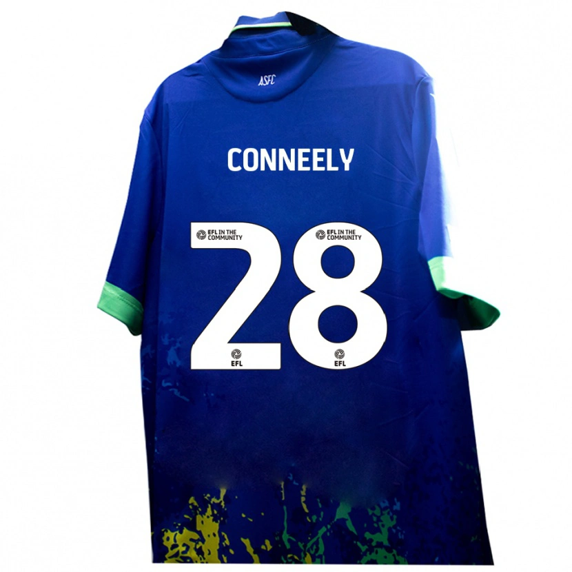 Danxen Mænd Seamus Conneely #28 Blå Gul Udebane Spillertrøjer 2025/26 Trøje T-Shirt