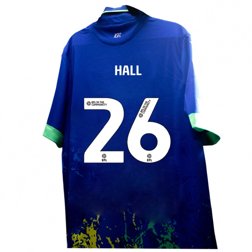 Danxen Mænd Charlie Hall #26 Blå Gul Udebane Spillertrøjer 2025/26 Trøje T-Shirt