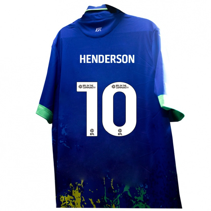 Danxen Mænd Alex Henderson #10 Blå Gul Udebane Spillertrøjer 2025/26 Trøje T-Shirt