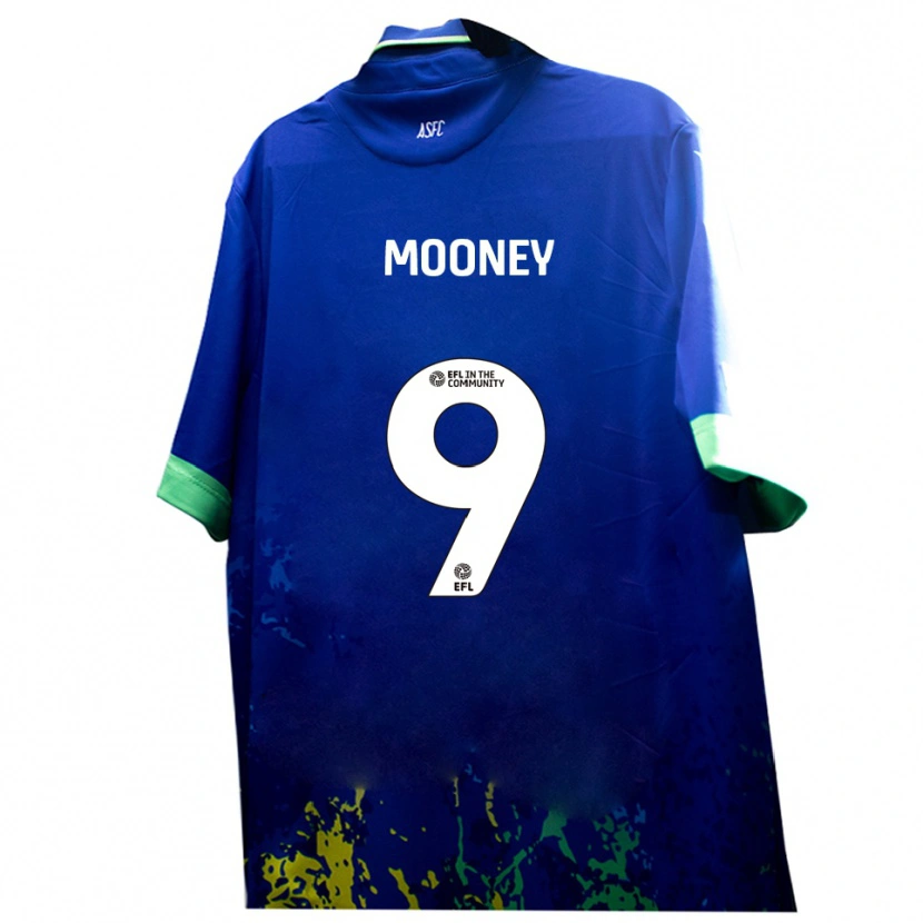 Danxen Mænd Kelsey Mooney #9 Blå Gul Udebane Spillertrøjer 2025/26 Trøje T-Shirt