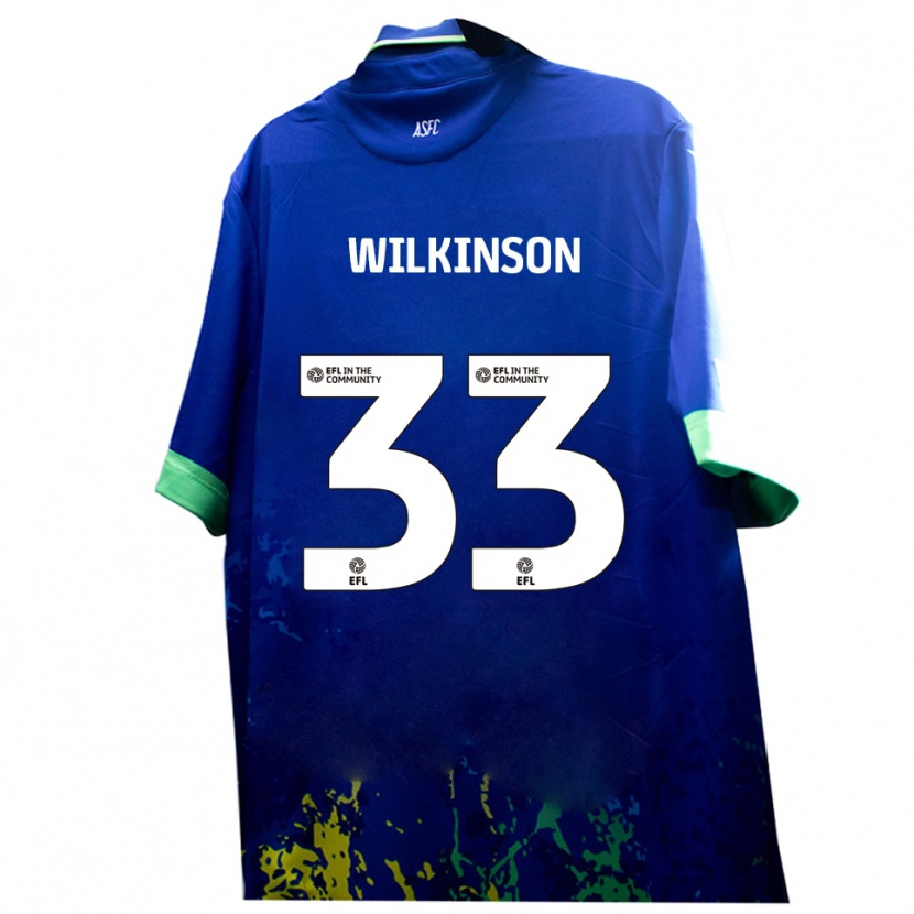 Danxen Mænd Finlay Wilkinson #33 Blå Gul Udebane Spillertrøjer 2025/26 Trøje T-Shirt