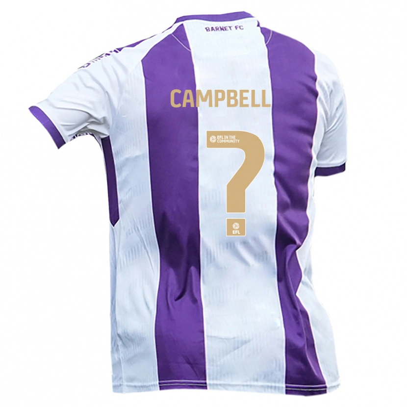 Danxen Mænd Shamoy Campbell #0 Hvid Lilla Udebane Spillertrøjer 2025/26 Trøje T-Shirt