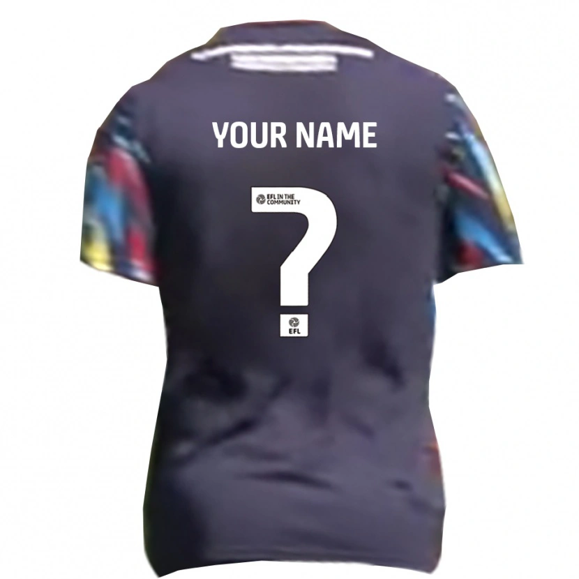 Danxen Mænd Dit Navn #0 Marineblå Gul Rød Udebane Spillertrøjer 2025/26 Trøje T-Shirt