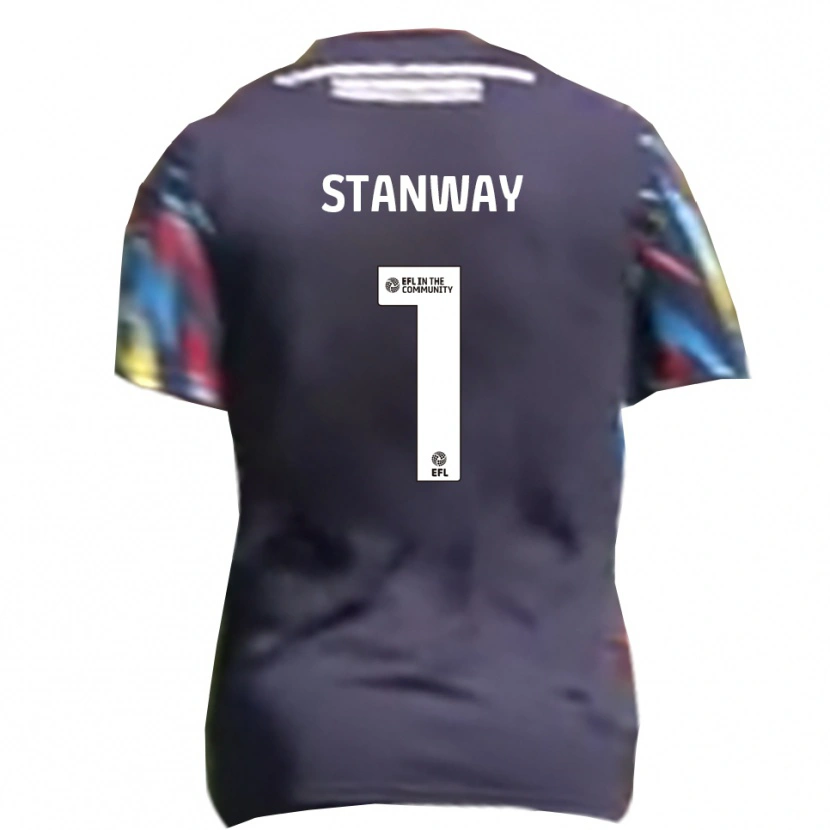Danxen Mænd Wyll Stanway #1 Marineblå Gul Rød Udebane Spillertrøjer 2025/26 Trøje T-Shirt