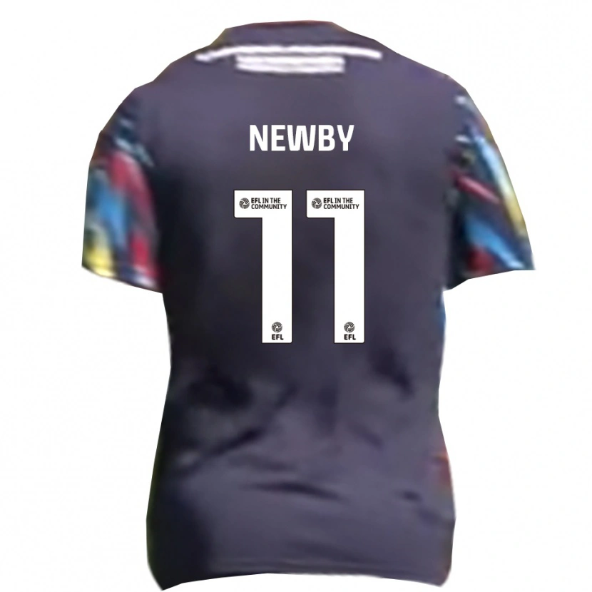 Danxen Mænd Elliot Newby #11 Marineblå Gul Rød Udebane Spillertrøjer 2025/26 Trøje T-Shirt