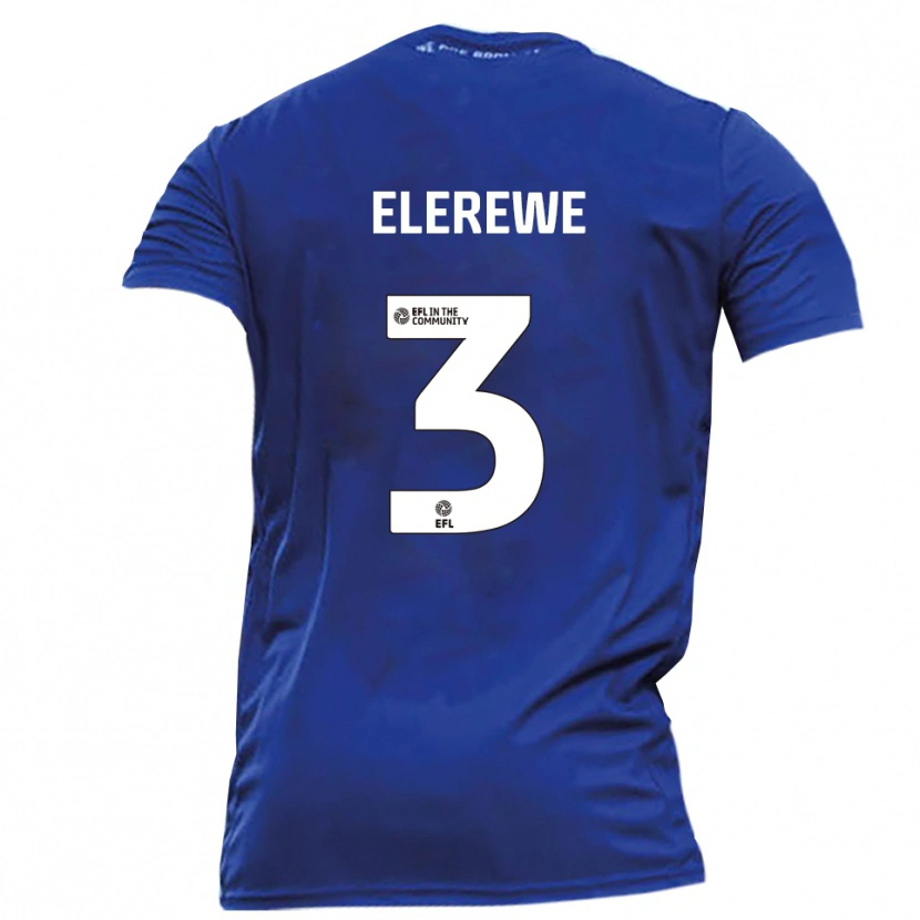 Danxen Mænd Deji Elerewe #3 Blå Hvid Udebane Spillertrøjer 2025/26 Trøje T-Shirt