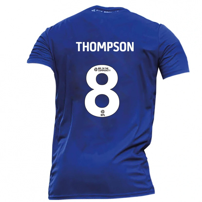 Danxen Mænd Ben Thompson #8 Blå Hvid Udebane Spillertrøjer 2025/26 Trøje T-Shirt