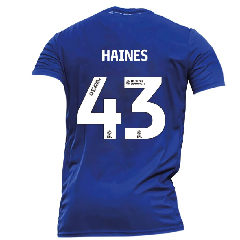 Danxen Mænd Harry Haines #43 Blå Hvid Udebane Spillertrøjer 2025/26 Trøje T-Shirt