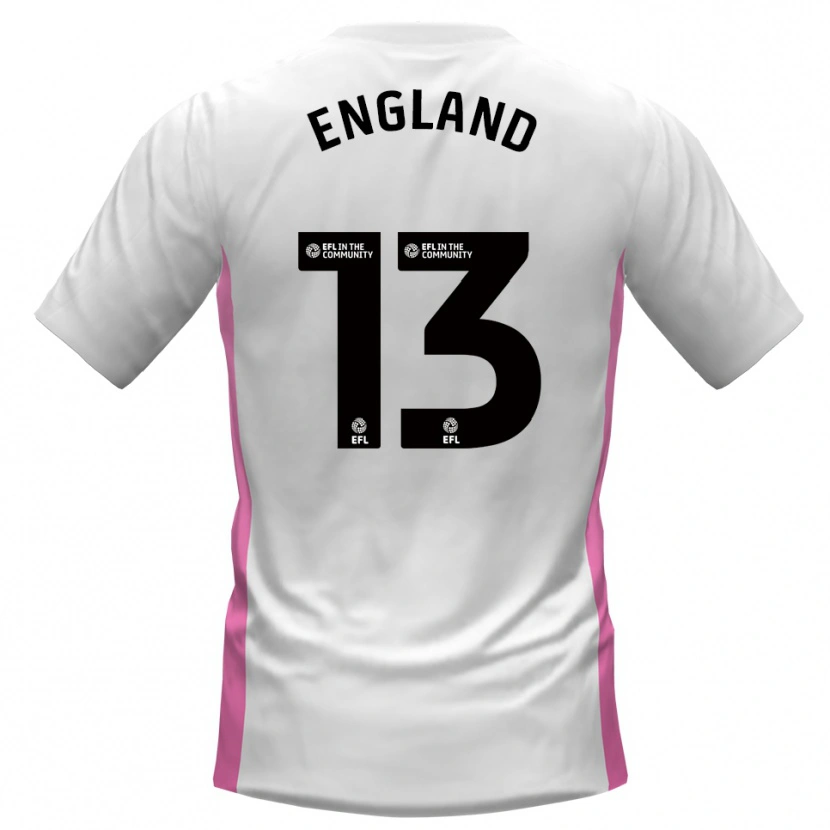 Danxen Mænd Kurtis England #13 Hvid Rød Udebane Spillertrøjer 2025/26 Trøje T-Shirt