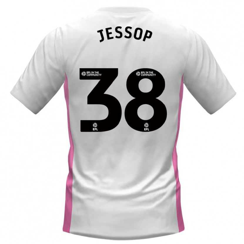 Danxen Mænd Liam Jessop #38 Hvid Rød Udebane Spillertrøjer 2025/26 Trøje T-Shirt