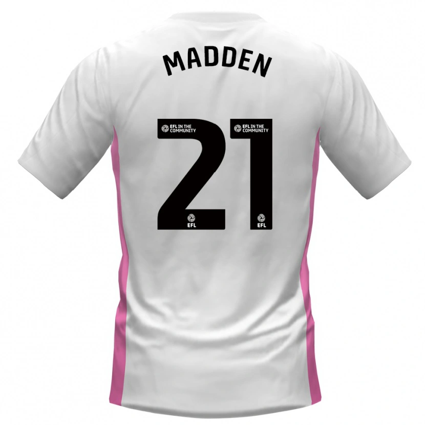 Danxen Mænd Paddy Madden #21 Hvid Rød Udebane Spillertrøjer 2025/26 Trøje T-Shirt