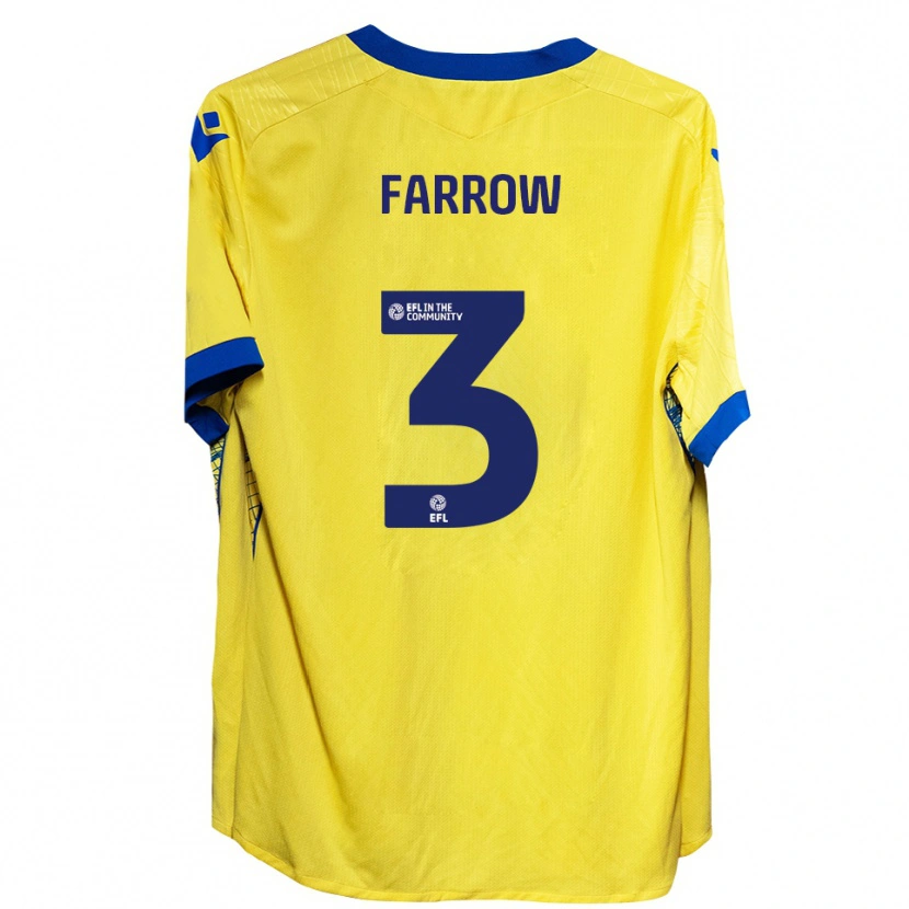 Danxen Mænd Sophie Farrow #3 Gul Blå Udebane Spillertrøjer 2025/26 Trøje T-Shirt
