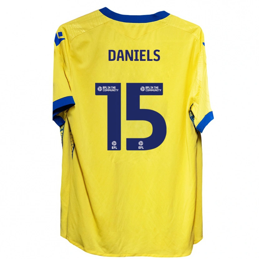 Danxen Mænd Learna Daniels #15 Gul Blå Udebane Spillertrøjer 2025/26 Trøje T-Shirt