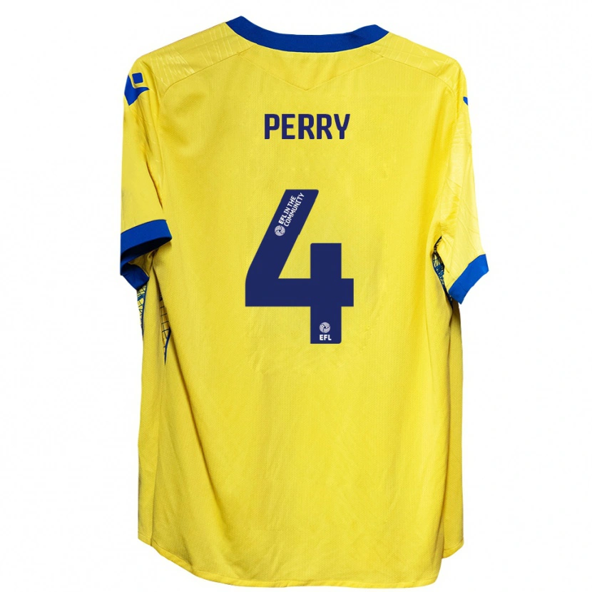 Danxen Mænd Ben Perry #4 Gul Blå Udebane Spillertrøjer 2025/26 Trøje T-Shirt