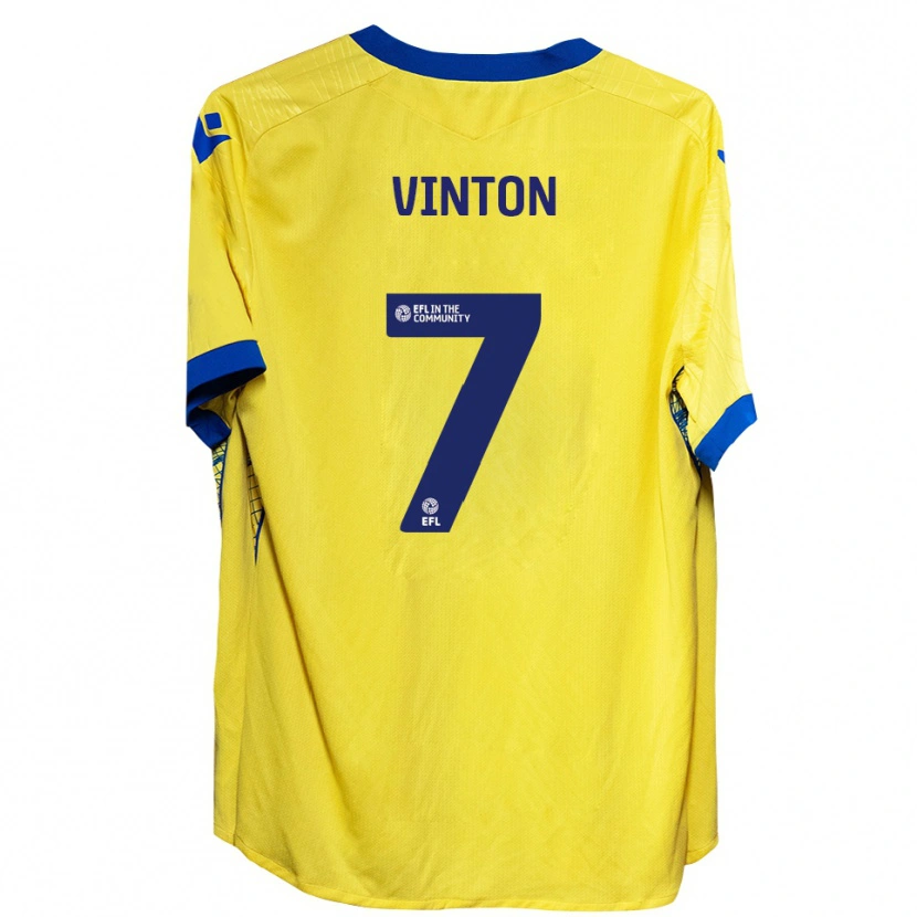 Danxen Mænd Ruby Vinton #7 Gul Blå Udebane Spillertrøjer 2025/26 Trøje T-Shirt