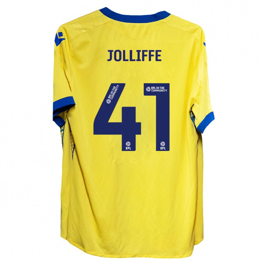 Danxen Mænd Max Jolliffe #41 Gul Blå Udebane Spillertrøjer 2025/26 Trøje T-Shirt