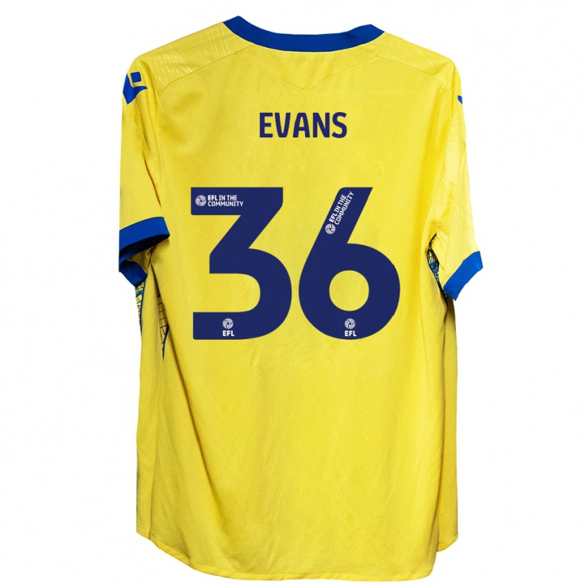 Danxen Mænd Makise Evans #36 Gul Blå Udebane Spillertrøjer 2025/26 Trøje T-Shirt