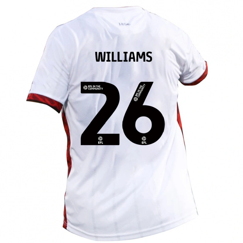 Danxen Mænd Jay Williams #26 Hvid Rød Sort Udebane Spillertrøjer 2025/26 Trøje T-Shirt