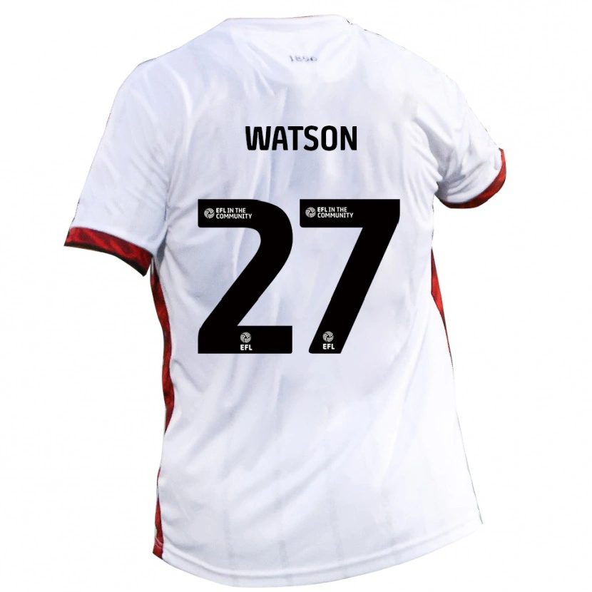 Danxen Mænd Louie Watson #27 Hvid Rød Sort Udebane Spillertrøjer 2025/26 Trøje T-Shirt