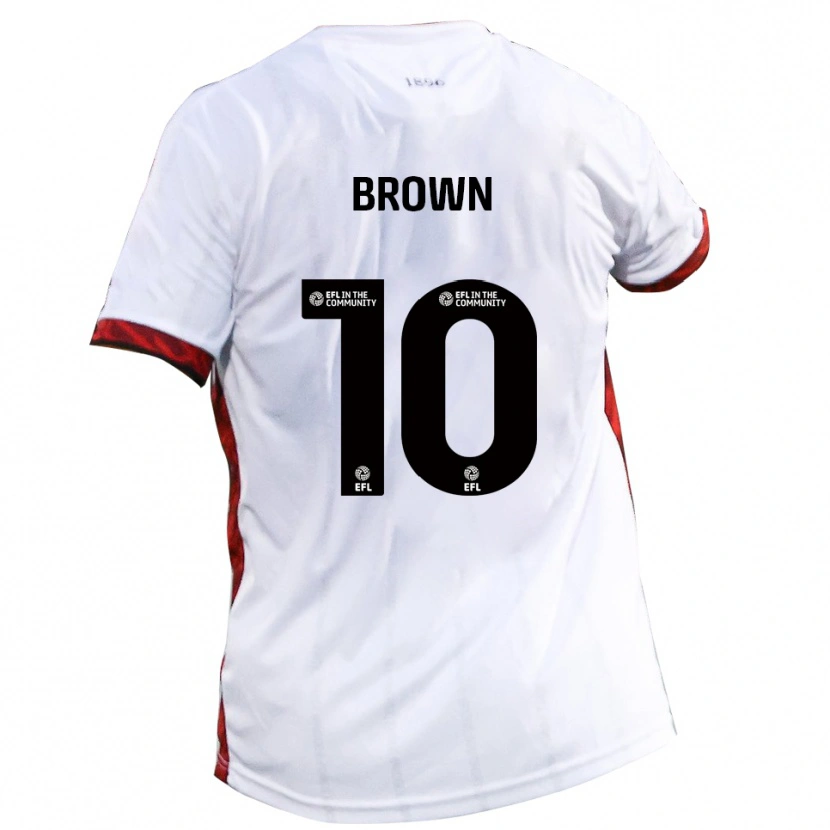 Danxen Mænd Reece Brown #10 Hvid Rød Sort Udebane Spillertrøjer 2025/26 Trøje T-Shirt